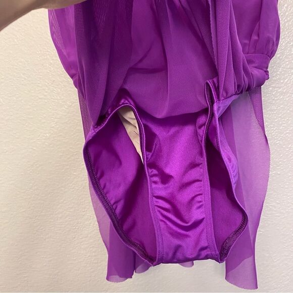 WEISSMAN Balera Dance costume purple Mesh Overlay Dress D12770 MC-Medium child - Picture 5 of 11